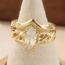 2pcs/Set Vintage Handmade Hollow Carved Copper Rings, Elegant & Versatile Rings For Women, Suitable For Daily Wear And Festivals - Gold - View 6
