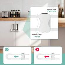 4-Piece/Adjustable U-Shaped Safety Cabinet Lock - Suitable For Infants And Pets, Suitable For Kitchens, Bathrooms, Drawers, Etc. ABS Material - Multicolor - View 7