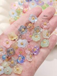 beadia 5-30个/包 复古四瓣花玻璃吊坠，桂花吊坠，玻璃吊坠DIY配件，适用于珠宝耳环手链项链DIY制作 - 吊墜 - 查看 4