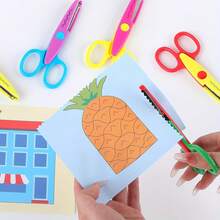 6pcs Colorful Decorative Scissors Set Made Of ABS Resin With Non-Slip Handle, Suitable For Paper Cutting, Scrapbooking, Card Making, DIY Art Design And Party Favors - Multicolor - View 5