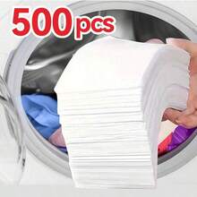 100/200/500pcs Color Catcher Sheets, Prevent Clothes Fading And Discoloration, Maintain Original Color, Suitable For Washing Machine Washing Clothes, Bed Sheets, Curtains, Fabrics And Home Goods, Can Be Used In Home And Dormitory. - B - View 2