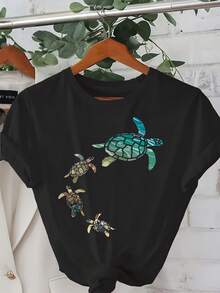 Women T-Shirts - Black - View 6