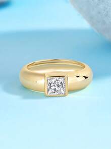 1 Piece Charming Women's 925 Sterling Silver Moissanite Ring, Ideal For Weddings, Proposals, Anniversary Parties And Valentine's Day Gifts - Style 2 - View 4