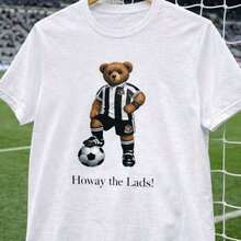 Newcastle United  Inspired Bear T-Shirt - Black - View 1