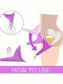 1pc Women's Portable Silicone Vertical Urination Funnel, Outdoor Emergency Urination Tool, Reusable Female Standing Urination Device - Multicolor - View 5