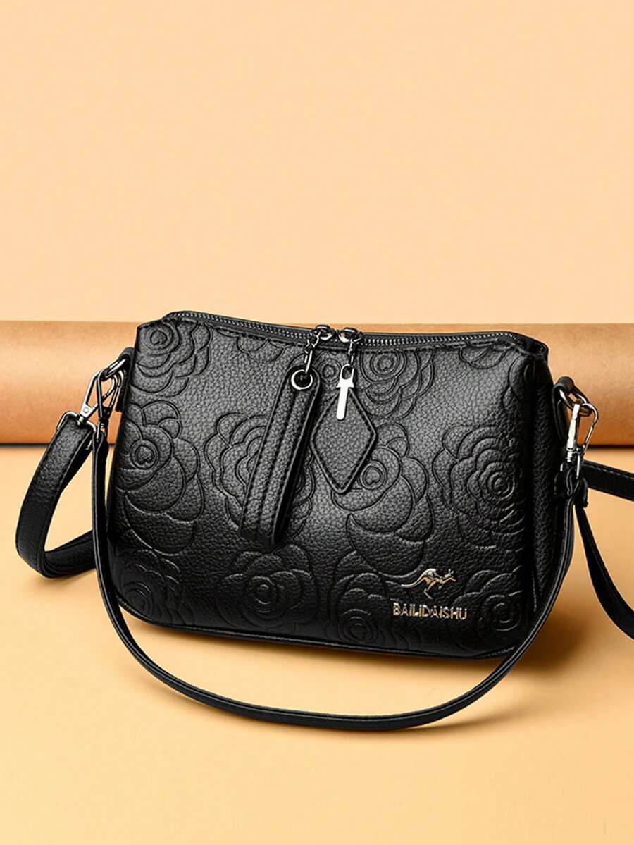 Bolsa de ombro feminina de macio de alta qualidade, com estampa floral, modelo 2025. Bolsa mensageiro, carteira e bolsa de grife.
