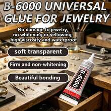 B6000 Multi-Purpose Jewelry Glue, Handmade DIY Rhinestone Adhesive, Transparent No-Trace Non-Yellowing Waterproof Strong Bonding, Jewelry Repair Tool, Non-Damaging High Adhesion - B-6000 - View 6