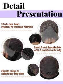 30 Inch 13x4 Lace Black Front Wig For Women Long Straight Synthetic Hair Wig Pre Plucked Natural Hairline Heat Resistant Glueless Hair Wig For Daily Party Cosplay Natural Looking Lightweight Breathable Soft Smooth Hair Easy Wear Daily Use Versatile - 黑色 - 查看 10