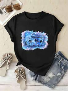 Dam-T-shirts - Svart - Visa 2