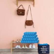 Suzile - Paquete de 200 fundas desechables para zapatos con caja dispensadora impermeables desechables antideslizantes fundas para pies con caja de almacenamiento para invitados suministros para - Ver 5