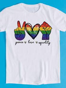 Summer T-Shirts - Pride Tee Compatible For - Trans & Gay Rights, Symbol Of Peace, Love & Equality, Retro Anime & Manga Gamer Culture, Music Festivals & Casual Wear - Soft & Breathable Casual Streetwear Unisex Tee (Machine Washable) Summer Outfit - White - View 6