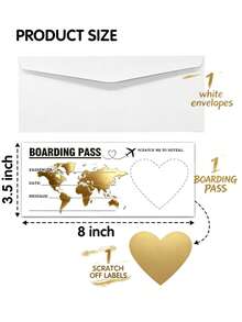 1 Set Surprise Reveal Scratch Off Card What Boarding Pass Card DIY Party Game Card For Birthday Christmas Holiday Announcement Gifts - Surprise Card - View 1