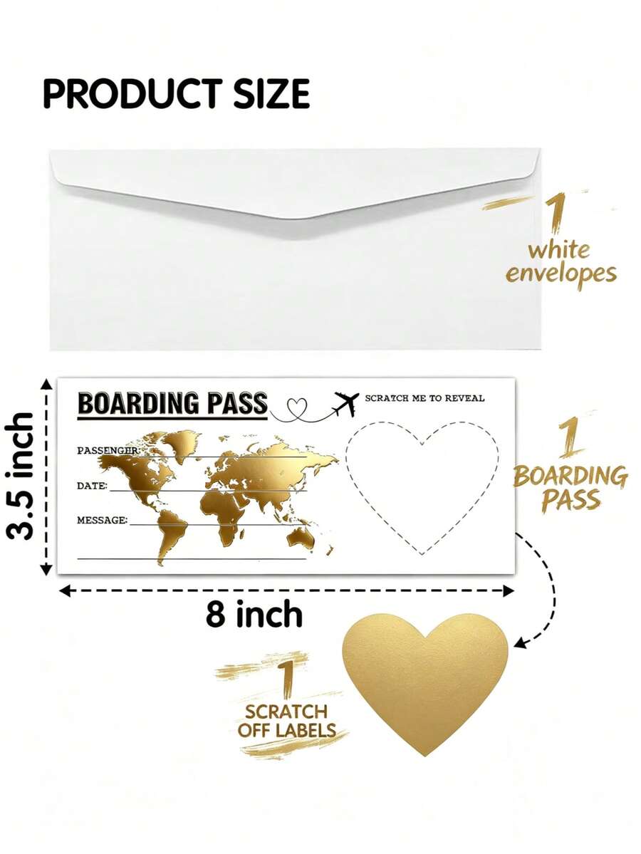 1 Set Surprise Reveal Scratch Off Card What Boarding Pass Card DIY Party Game Card For Birthday Christmas Holiday Announcement Gifts - Surprise Card - View 1