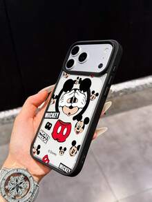 Miniso Disney Mickey Mouse Pattern Shockproof Phone Case Compatible With IPhone 17 Pro Max, 17, 16 Pro Max, 15 Pro Max, 16 Pro Max, 14, 13, 12, 11, 13 Pro Max, 14 Plus, 15 Pro, 12 Pro, 16 Plus, Supports Wireless Charging - Black - View 3