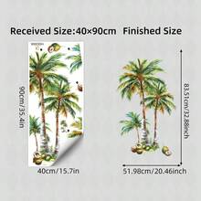 1pc Tropical Plant Coconut Tree Wall Sticker, Removable PVC Green Leaf Nature Art Decal, Bohemian Summer Jungle Themed Mural, Modern Minimalist Home Decor, Ideal For Living Room, Bedroom And Indoor Household Wall Decoration - 1PC - View 7