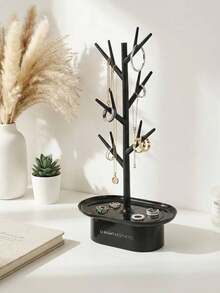 Portaoggetti gioielli a forma di albero a 6 ripiani. Adatto per conservare orecchini, collane, bracciali, orologi, anelli, fermagli per capelli, elastici per capelli, chiavi, ecc. Può essere utilizzato all'ingresso, in soggiorno, in camera da letto, al trucco, nell'armadio, in bagno. Regalo ideale per le ragazze. Portacollane - colore casuale - Visualizzare 8