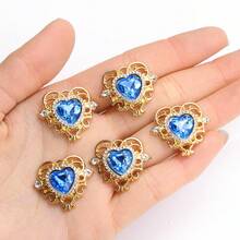 10Pcs Baroque Style Rhinestone Crystal Heart Shaped Pendants, For DIY Jewelry Making Exquisite Necklace Earring Accessories - Love - View 12