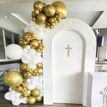 20pcs White & Gold Balloons, 10 Inch Gold & White Latex Balloons And Aluminum Foil Balloons, Suitable For Mother's Day, Baby Shower, Birthday, Women's Birthday, Coming Of Age, Wedding, Anniversary Celebration And Other Decorations - Gold - View 3