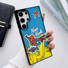 漫威蜘蛛侠透明手机壳 - “纽约市”复古漫画印花，兼容MagSafe，适用于三星S26 Ultra/S26 Edge/S26 Plus/S26/S25 Ultra/S25 Plus/S25/S25FE/S25Edge/S24 Ultra/S24 Plus/S24/S24FE/S23FE/S23 Ultra/S23 Plus/S23/S22 Ultra/S22 Plus/S22/A15/A16/A17/A35/A36/A54/A55/A56/ 圣诞礼物，送给女朋友 - 淺灰色 - 查看 4