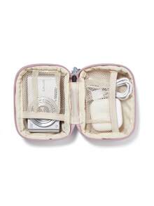 Estuche de cuero EVA para auriculares, cable de datos, cargador, unidad USB, caja protectora rígida U Shield a prueba de golpes y presión; Caja de almacenamiento portátil de cuero de poliuretano de color caramelo resistente a los arañazos y duradera; Estuche protector pequeño para cámara - Azul - Ver 4