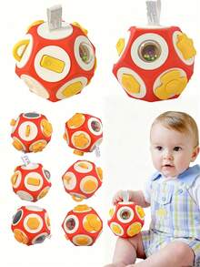 1件蒙特梭利早教多功能12面玩具,適合0-3歲嬰兒,12種玩法,開發認知能力與精細動作技能,理想生日禮物(隨機顏色) - 彩色 - 查看 2
