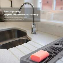 Tapete de Drenaje para Grifo de Fregadero, Antisalpicaduras y Duradero, Accesorio Esencial para Cocina - Blanco - Ver 7