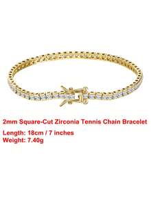 ORSA JEWELS 1 Chiếc vòng tay dây xích tennis bằng bạc sterling 925 và vàng 14k, đính đá Zirconia vuông 2mm, trang sức cao cấp dành cho nữ và nam, quà tặng đám cưới, tiệc tùng, sinh nhật và Giáng sinh 2026. Vòng tay thời trang - SB144 - Xem 11
