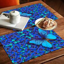 1pc Elegant Butterfly Pattern Printed Absorbent Dish Drying Mat, Home Decor, Suitable For Espresso Machine, Sink, Faucet, Bathroom, Kitchen Accessories - Multicolor - View 9