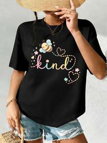 Dam-T-shirts - Svart - Visa 2