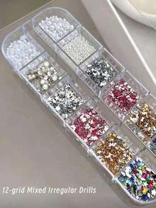 12 Grades Multi-Tamanho Strass de Unhas 3D - Gemas Acrílicas Vibrantes para Decoração de Unhas DIY, Múltiplas Cores Disponíveis (Rosa, Azul, Verde, Vermelho, Roxo) - Perfeito para Designs de Unhas Deslumbrantes, Acessórios de Unhas, Suprimentos de Unhas - Multicolorido - Visão 5