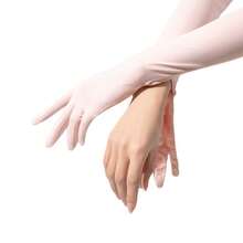 New Nylon Ice Silk Sunscreen Gloves For Women, Summer UV Protection, Ice-Feel Long Sleeve Covers With Flip-Top Finger Protection. - [F06L Classic Style] Ivory White - View 5