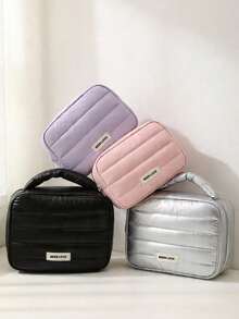 1pc Y2K Style Glossy Rhombus Pattern Digital Organizer Bag, Large Capacity Multi-Functional, Customizable Inner Compartments. Electronic Accessories Travel Storage Pouch, Multi-Layer Zipper Pockets For Cables, Hard Drives, Power Banks, Suitable For Business Travel - Multicolor - View 11