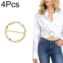 1pc/3/4/5pcs T-Shirt Round Shirt Clips, Clothing Knot Clips, Scarf Buckle Set Alloy Round Clothing Decoration For Women And Girls, Multi-Functional Clothing Accessories Buttons, Round Shirt Knot Buckles, Belt Scarf Adjustment Buckles, Suitable For Shirts, Scarves And Belts Multi-Purpose Accessories, Scarf Buckles, Shirt Tie Clips, Women's Dress Accessories Decoration Jewelry Gifts - Multicolor - View 15
