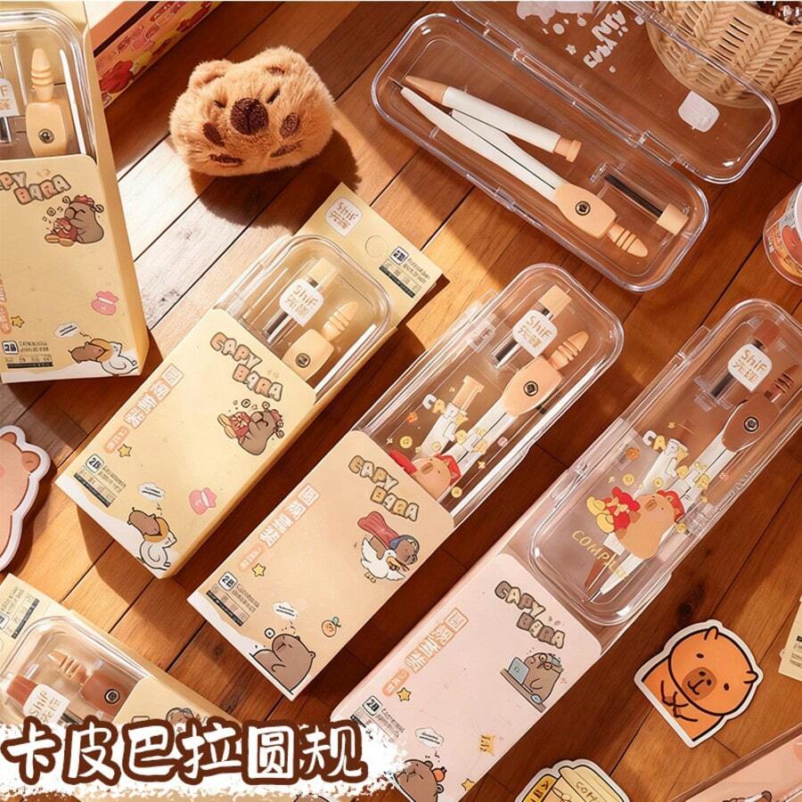 Bộ compa chất lượng cao Bara, bộ văn phòng phẩm thiết yếu dành cho học sinh tiểu học, dụng cụ học tập và ôn thi. - Nhiều màu - Xem 1