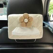 Porta-lenços de carro em formato de flor, criativo e elegante, feito em PU resistente. - A - Ver 6