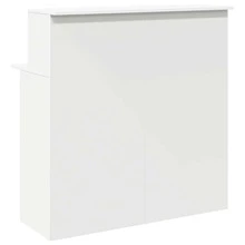 Balcão de recepção vidaXL branco, 100 x 50 x 103,5 cm, madeira maciça. - Preto - Ver 6