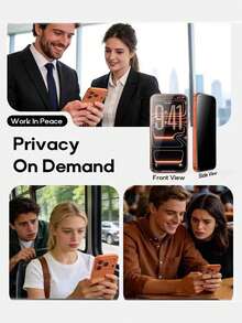 3pcs Tempered Glass Screen Protector, Anti-Scratch & Privacy Protection, 9H Hardness, Anti-Fingerprint, Bubble-Free, Compatible With Phone Cases, Practical Phone Accessory For IPhone 17 Pro Max/17 Pro/17 Air/17e/17/16/15/14/13/12/11 And More, Essential For Daily Screen Protection And Privacy - Black - View 6