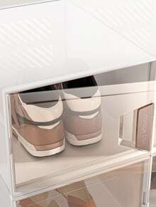6pcs Transparent Stackable Shoe Storage Boxes, Flip-Top Dustproof Plastic Shoe Racks With Lids, Breathable Anti-Oxidation Shoe Storage Containers For Home, Dorm, Entryway - Multicolor - View 10
