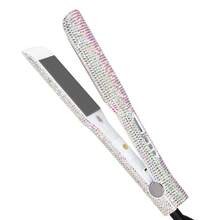 Crystal Diamond Titanium Hair Straightener, 2 Inch Rhinestone Flat Iron Instant Heat-Up 480°F Quick Styling, LCD Display, Dual Voltage - 美規A型插(110-127V) - 查看 10