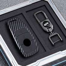 适用于 A、C、E、S、G 级 W177、W205、W213、X167、W222、CLA、GLE、GLB、GLS、AMG、迈巴赫的 ABS 碳纤维风格汽车钥匙壳保护套 - A款 - 查看 5