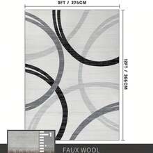 Contemporary Abstract Washable Rug Measuring 5 By Feet, Featuring A Non-Slip Soft Loop Stripe Design, Made From Faux Cashmere With A Backing.This Minimalist Style Carpet Is And Decorating Living Rooms And Bedrooms - Multicolor - View 12