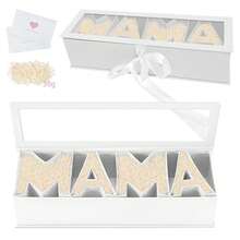 MAMA 鲜花空盒 母亲节 “MAMA”字母花卉可填充盒 带盖空纸板礼品盒 适用于婚礼、生日、母亲节包装 - 查看 13