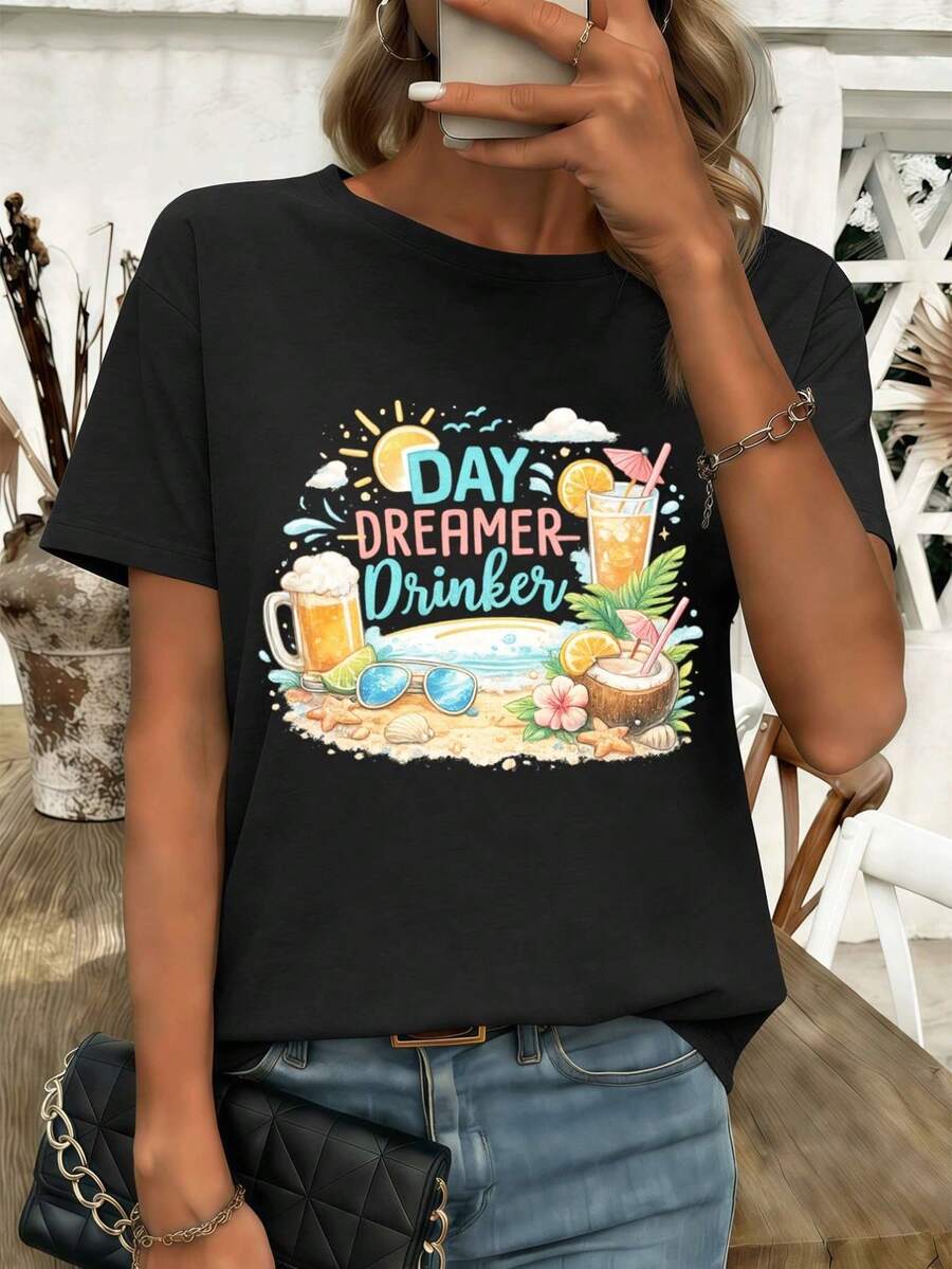 Dam-T-shirts - Svart - Visa 1