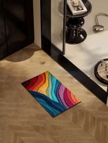1pc Modern Stylish Indoor Decorative Large Rug, New Faux Wool Washable Bottom Indoor Carpet, Living Room Rug, Sofa Rug, Bedroom Rug, Bedside Anti-Slip Mat, Room Floor Mat, Dining Kitchen Rug, Office Chair Pad, Entryway Doormat, Outdoor Picnic Blanket, Camping Mat - Multicolor-1 - View 12