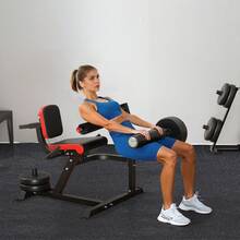 sitzende Beinstrecker und Curl-Maschine Trainingsgerät Beinpresse Beintrainer (317 kg belatbar), verstellbare Bein-Trainingsbank, Bein-Drehstrecker Krafttrainingsgerät für Heim-Fitnessstudio - Sitzende Schulterpresse, nicht klappbar, Multifunktionstraining - Übersicht 9