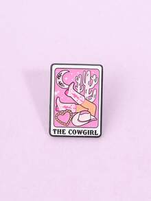1 chiếc ghim cài áo hình cô gái cao bồi bằng men, ghim cài bài Tarot, ghim cài ve áo hình cây thông, huy hiệu cài trên ba lô, phụ kiện quần áo, trang sức thời trang, quà tặng bạn bè. - Hồng - Xem 5