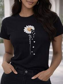 Camiseta de talla grande para mujer con estampado de  Mouse - Negro - Ver 1