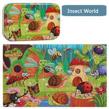 60pcs/Box Animal Puzzle - With Metal Box, Educational Cognitive Puzzle, Colorful Farm Animals, Durable Paperboard Material, Suitable For Boys & Girls, Enhances Cognition & Creativity, Interesting Illustrations, Children Puzzle Toy - Multicolor - View 19