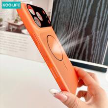 Koolife 1pc White & Orange Contrast Color Phone Case, PC Material, Breathable Heat Dissipation Design, Lens Frame Protection, Anti-Scratch & Anti-Drop Protective Cover, Compatible With Apple 17/17 Pro/17 Pro Max/16/15 - Off-white + Orange - View 9