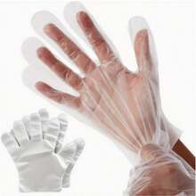 100/200pcs Plastic Disposable Gloves, Durable & Reusable For Cooking, Pre-Meal Prep, Kitchen, Cleaning, Restaurant Service - A - View 1